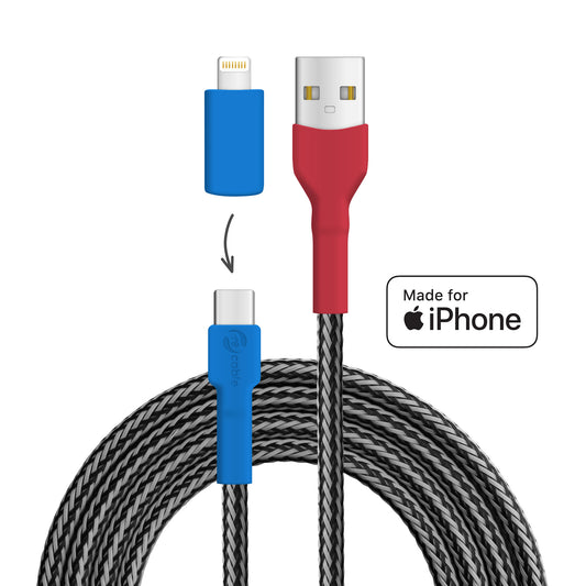 Helmkasuar USB A - USB C + Lightning (iPhone)