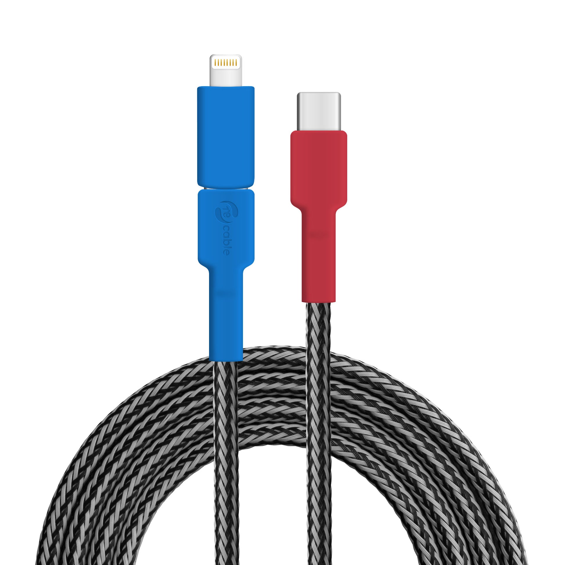 USB-Kabel, Design: Helmkasuar, Anschlüsse: USB C auf USB C mit Lightning Adapter (verbunden)