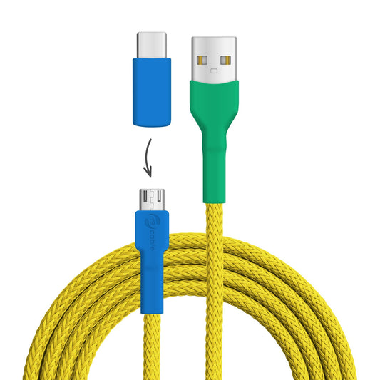 Gelbbrustara USB A - Micro USB + USB C