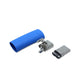 Einzelteile USB C Stecker in blau, Ersatzteil für ein USB 2.0 Kabel