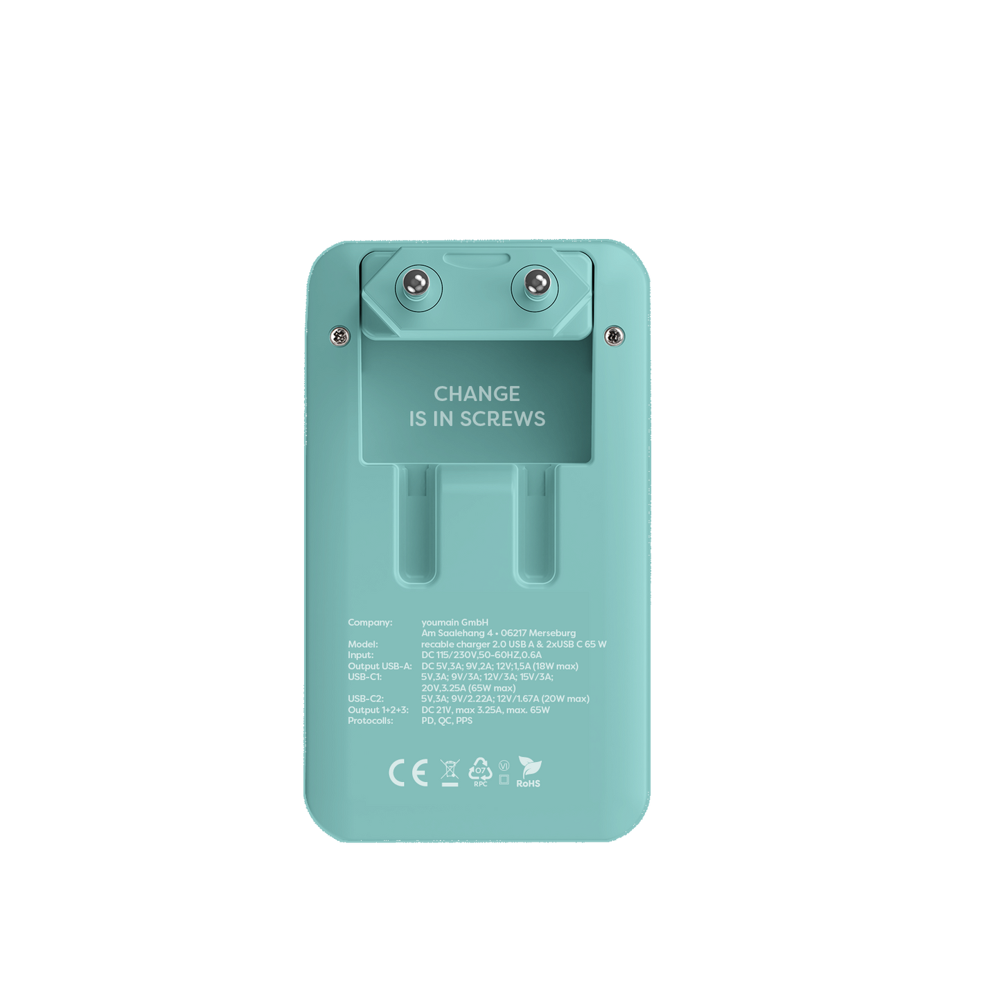 USB A + 2x USB C 65 Watt Ladegerät – der recable triple port charger