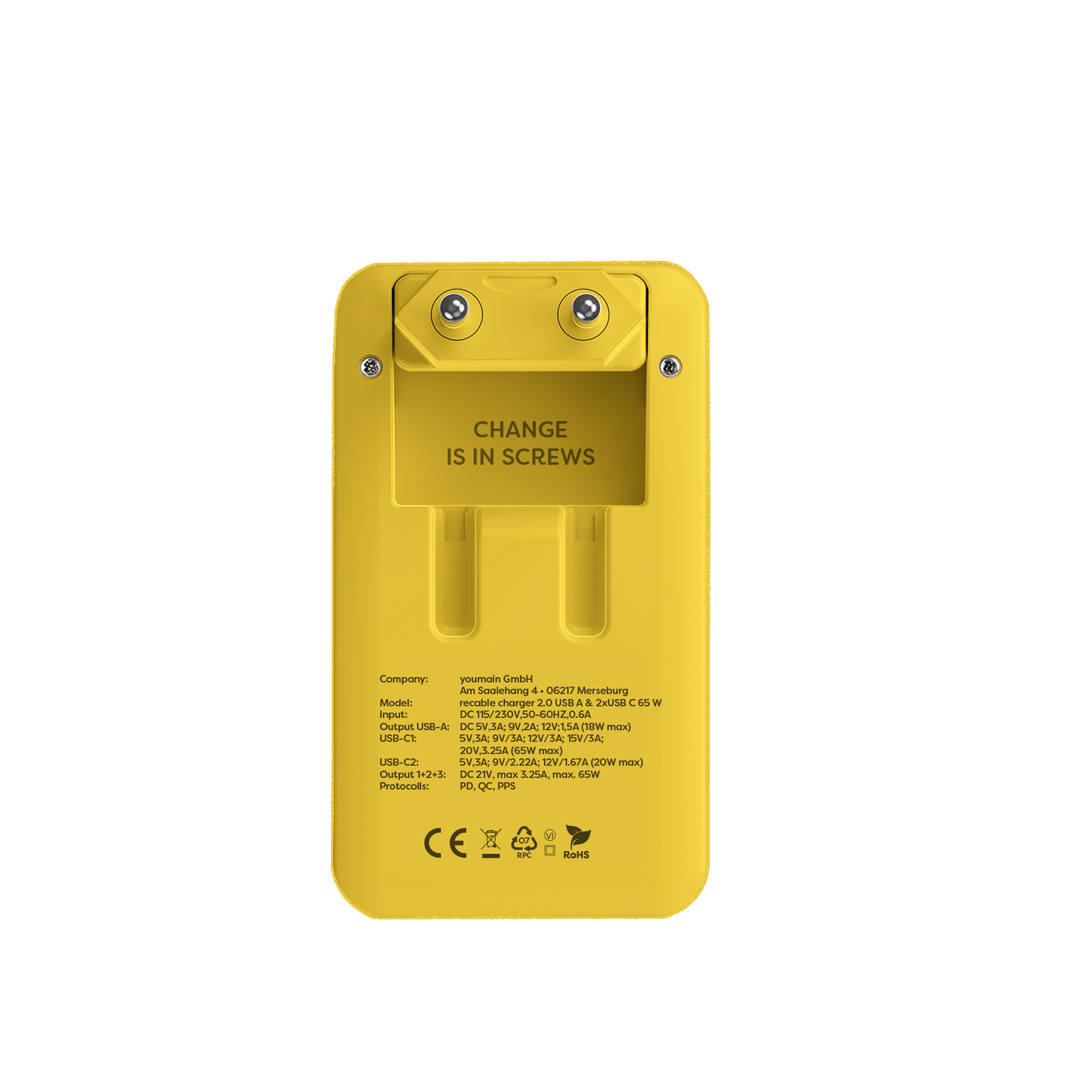 USB A + 2x USB C 65 Watt Ladegerät – der recable triple port charger