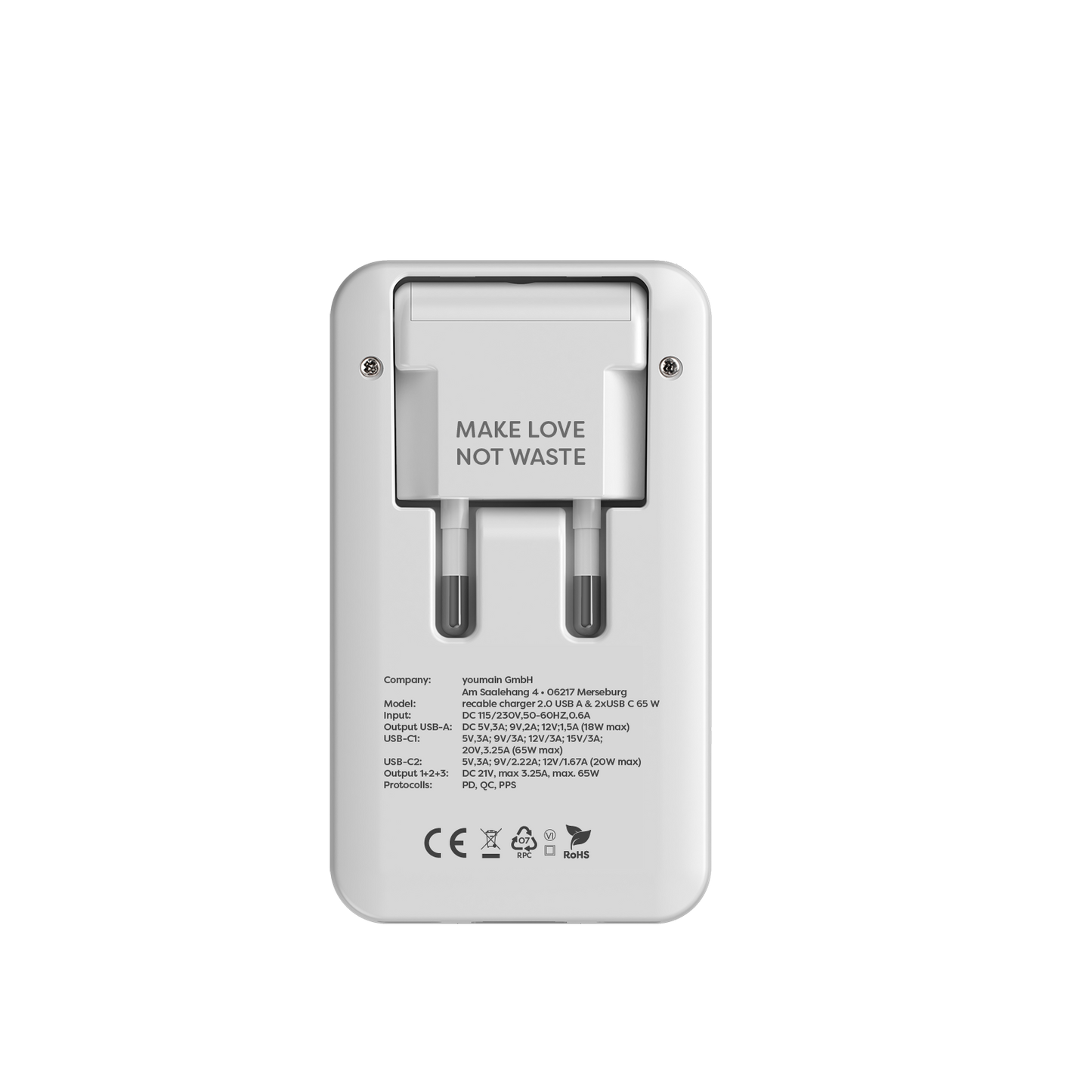 USB A + 2x USB C 65 Watt Ladegerät – der recable triple port charger