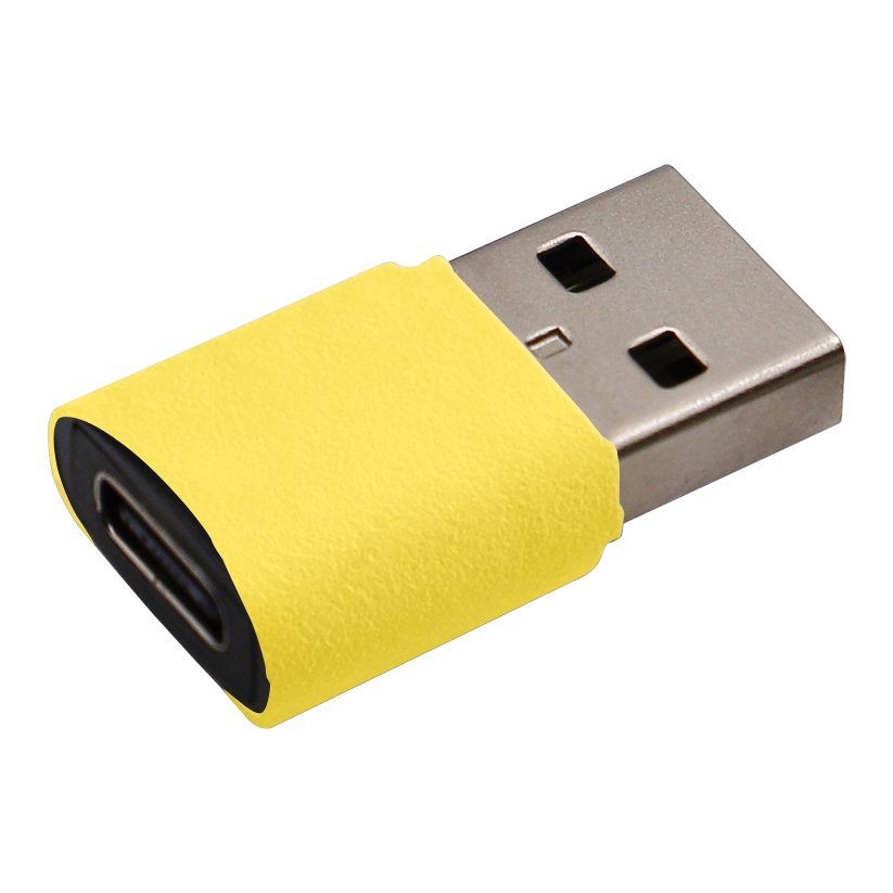 USB C - USB-A Adapter in gelb