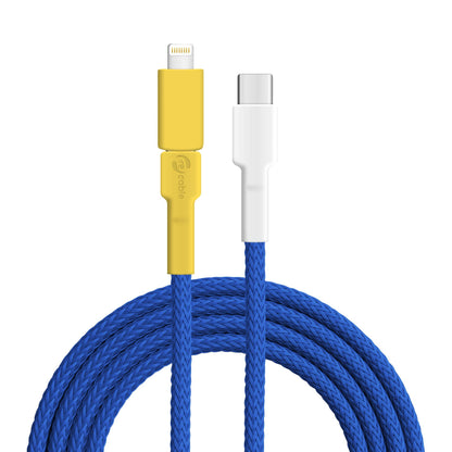 USB-Kabel, Design: Blaumeise, Anschlüsse: USB C auf Micro USB mit Lightning Adapter (verbunden)