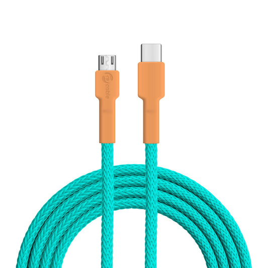 USB cable, Design: Kingfisher, Connectors: USB C on Micro USB