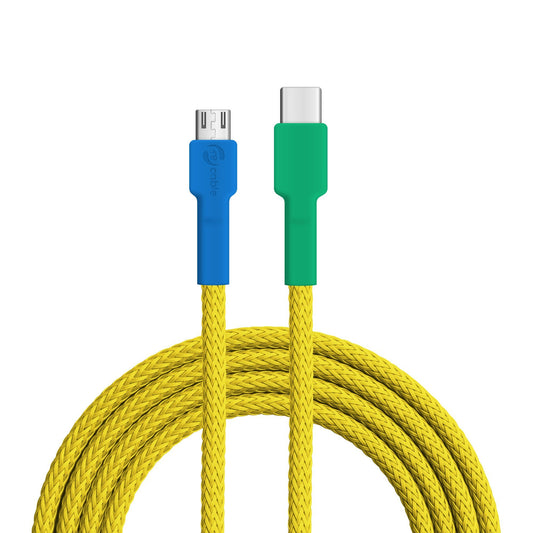 USB-Kabel, Design: Gelb­brustara, Anschlüsse: USB C auf Micro-USB 