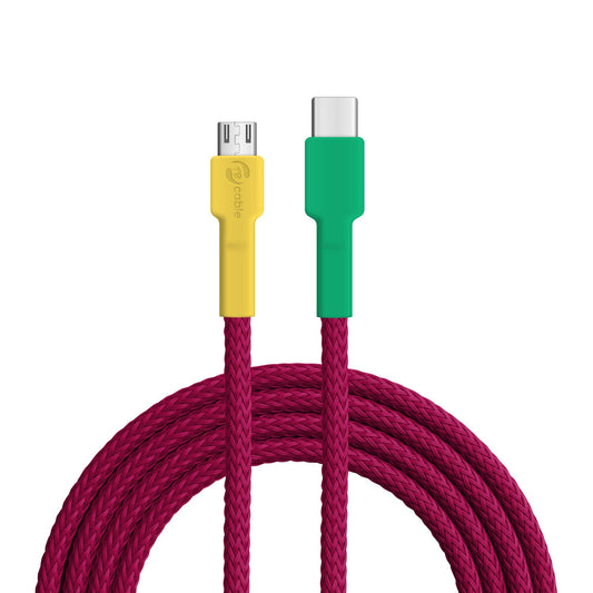 USB cable, Design: Gouldian finch, Connectors: USB C on Micro-USB