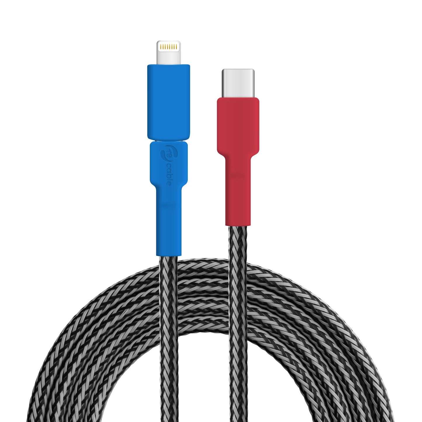 USB-Kabel, Design: Helmkasuar, Anschlüsse: USB C auf Micro-USB mit Lightning Adapter (verbunden)