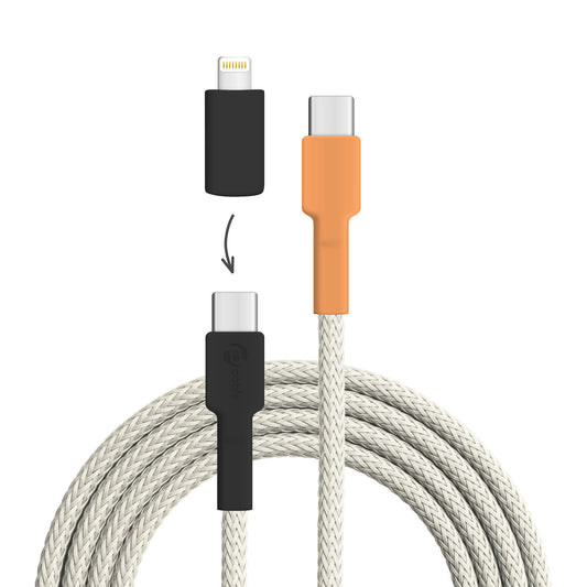 USB cable, Design: King penguin, Connectors: USB C to USB C with Lightning adapter (not connected)