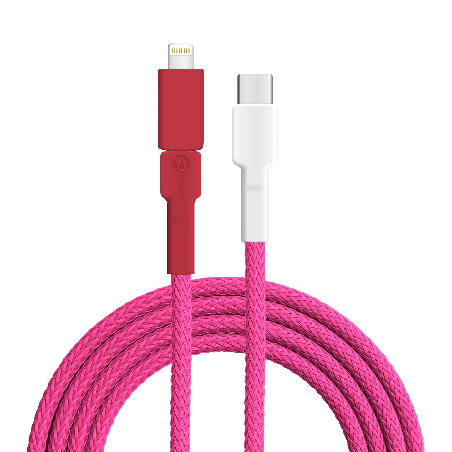 USB-Kabel, Design: Kuba­flamingo, Anschlüsse: USB C auf Micro-USB mit Lightning Adapter (verbunden)