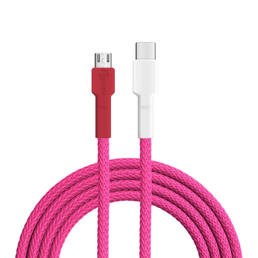 USB cable, Design: Red flamingo, Connectors: USB C on Micro-USB