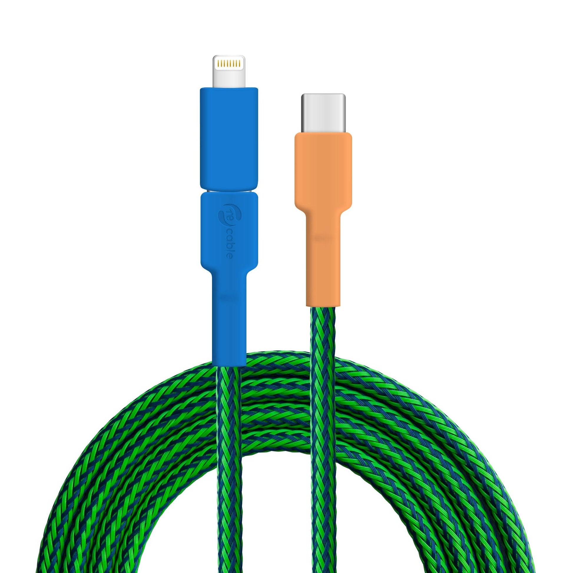USB-Kabel, Design: Pfau, Anschlüsse: USB C auf USB C mit Lightning Adapter (verbunden)