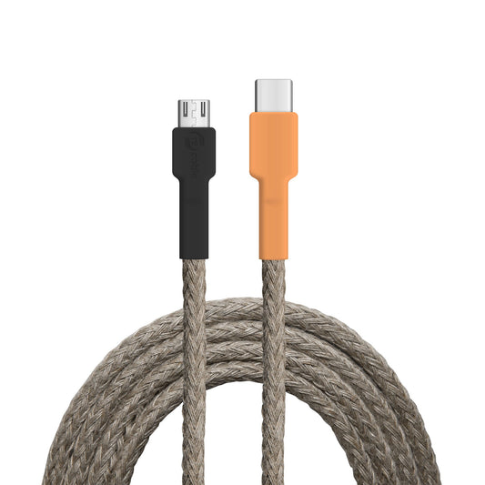 USB cable, design: Watercock, connections: USB C on Micro-USB