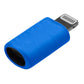 Seitenansicht USB C-Lightning-Adapter blau
