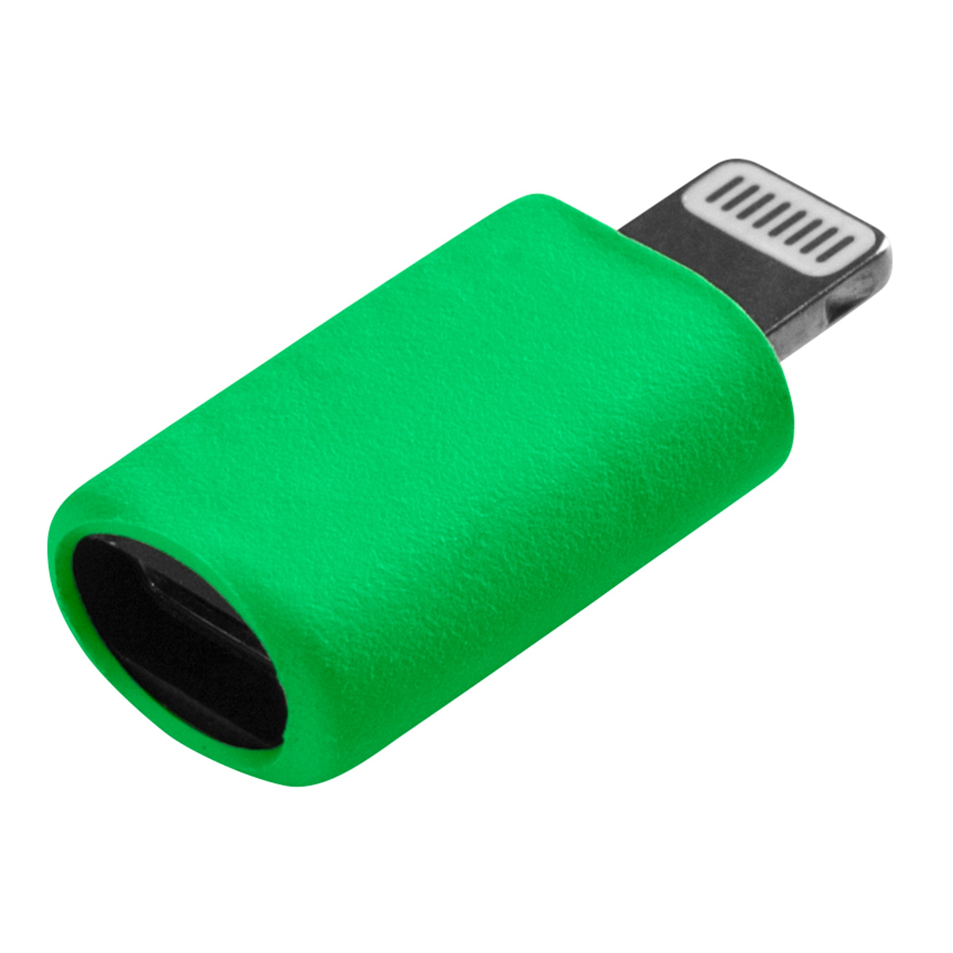 Seitenansicht USB C-Lightning-Adapter grün
