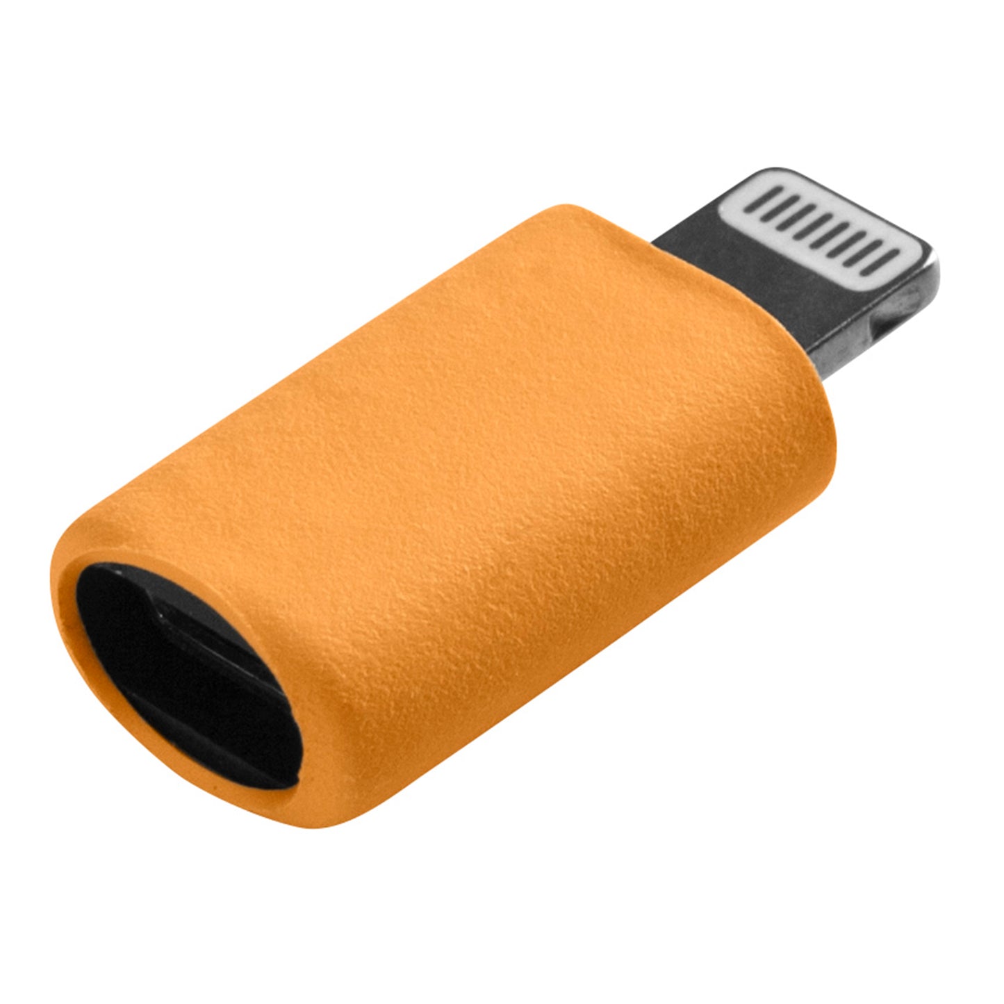 Seitenansicht USB C-Lightning-Adapter orange