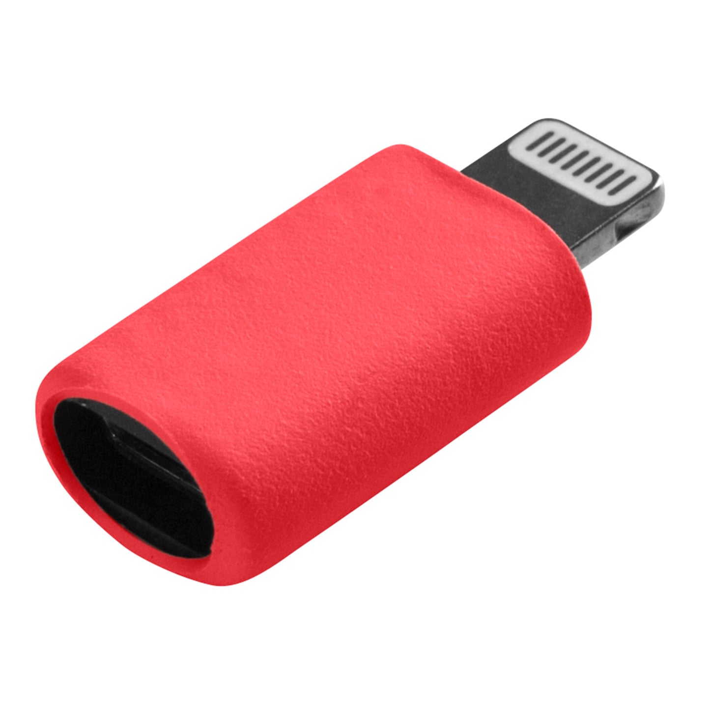 Seitenansicht USB C-Lightning-Adapter rot