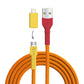 USB-Kabel, Design: Flammenlaubenvogel, Anschlüsse: USB A auf Micro-USB mit Lightning Adapter (nicht verbunden)