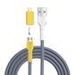 USB-Kabel, Design: Gelb­kehlvireo, Anschlüsse: USB A auf Micro-USB mit Lightning Adapter (nicht verbunden)