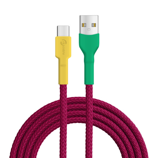 USB cable, Design: Gouldian finch, Connectors: USB A to USB C