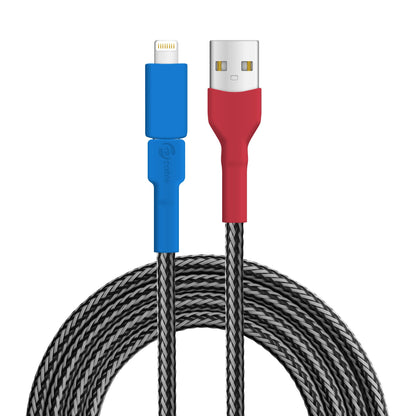 USB Kabel, Design: Helmkasuar, Anschluss: USB A auf Micro-USB mit Lightning Adapter (verbunden)