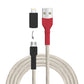 USB-Kabel, Design: Weißrücken­specht, Anschlüsse: USB A auf Micro-USB mit Lightning Adapter (nicht verbunden)