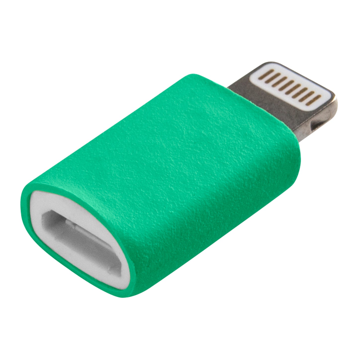 Seitenansicht Micro USB-Lightning-Adapter grün