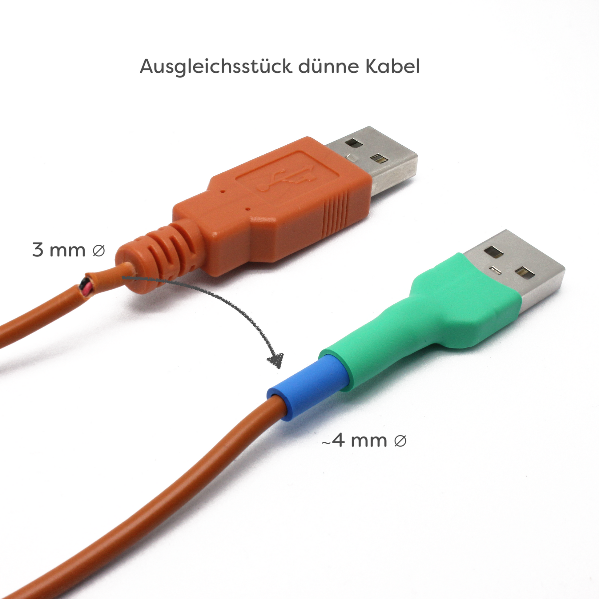 Kabelbruch an einem USB Kabel, Reparatur durch Austausch des USB A Steckers
