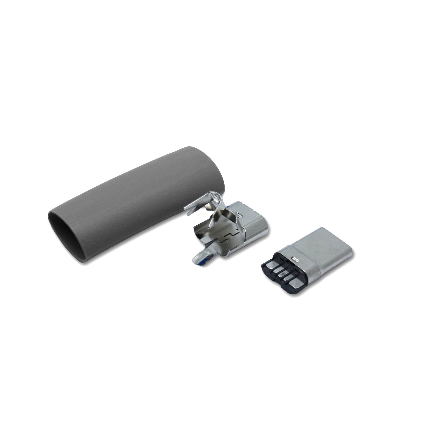 Einzelteile USB C Stecker, Ersatzteil grau für ein USB 2.0 Kabel