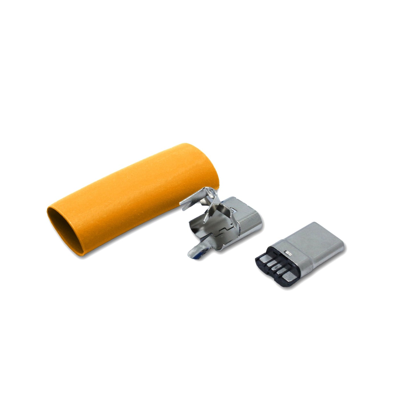 Einzelteile USB C Stecker in orange, Ersatzteil für ein USB 2.0 Kabel mit 60 Watt