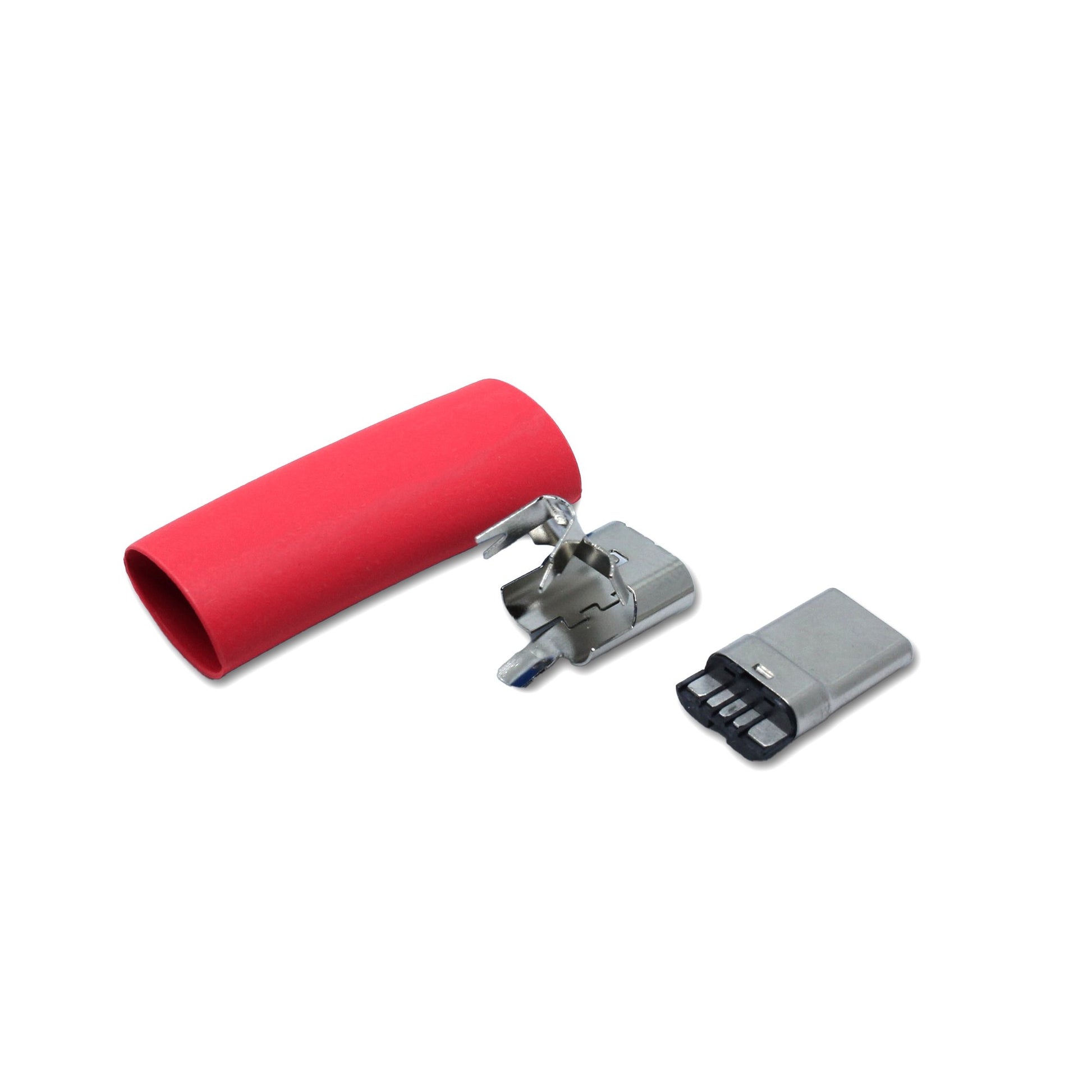 Einzelteile USB C Stecker in rot, Ersatzteil für ein USB 2.0 Kabel