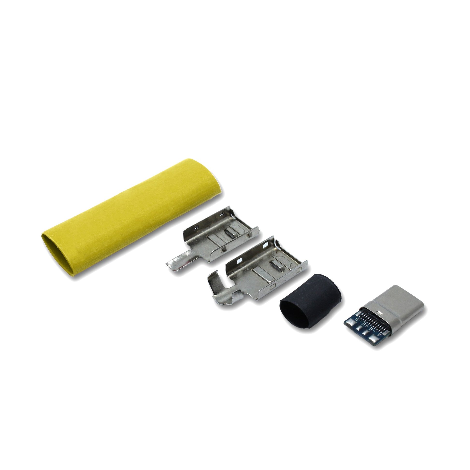 EIn recable USB C Host Stecker Set mit Schrumpfschlauch in der Farbe gelb
