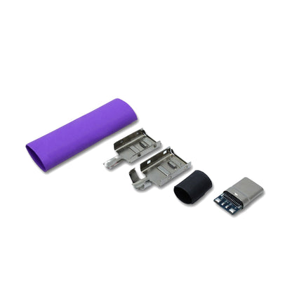EIn recable USB C Host Stecker Set mit Schrumpfschlauch in der Farbe lila
