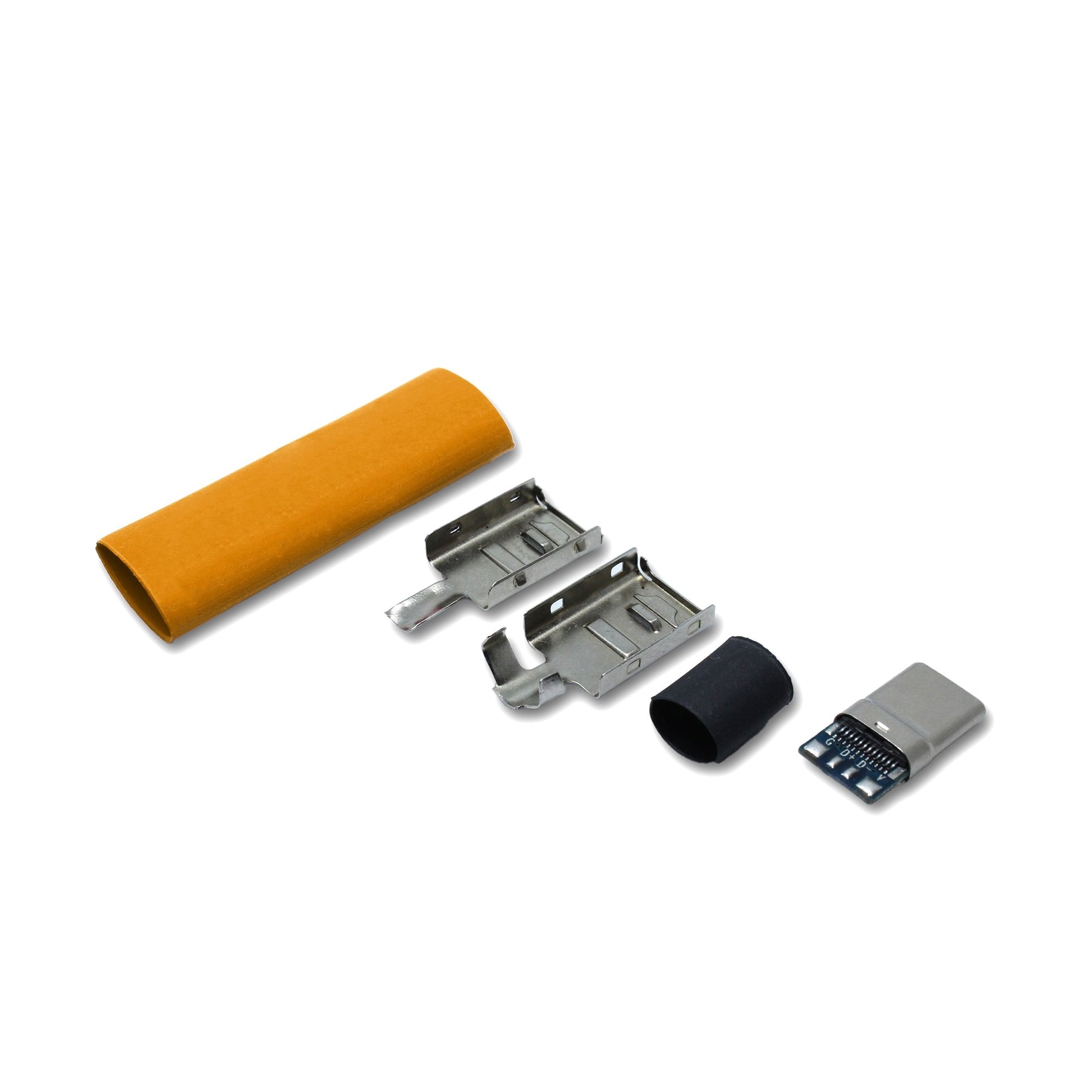 EIn recable USB C Host Stecker Set mit Schrumpfschlauch in der Farbe orange