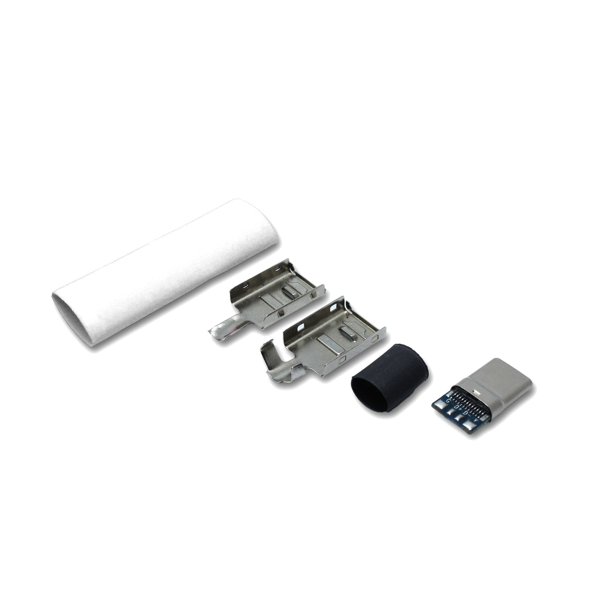 EIn recable USB C Host Stecker Set mit Schrumpfschlauch in weiss