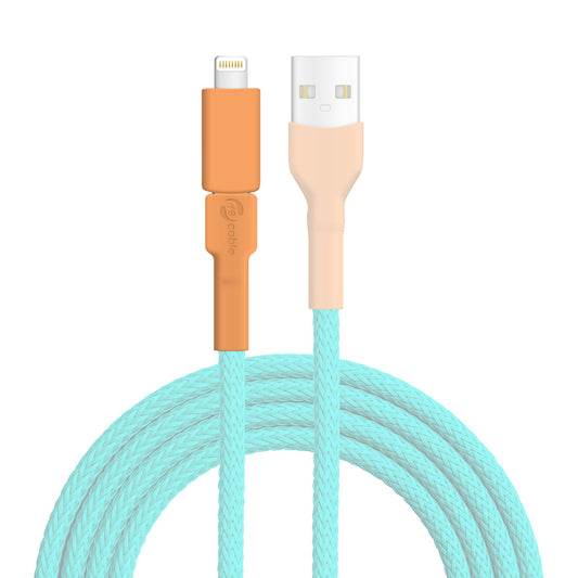 Micro USB Stecker und Lightning (iPhone) Adapter zur Erkennung des Ersatzteils hervorgehoben, das Kabel und der USB A Stecker sind ausgeblendet