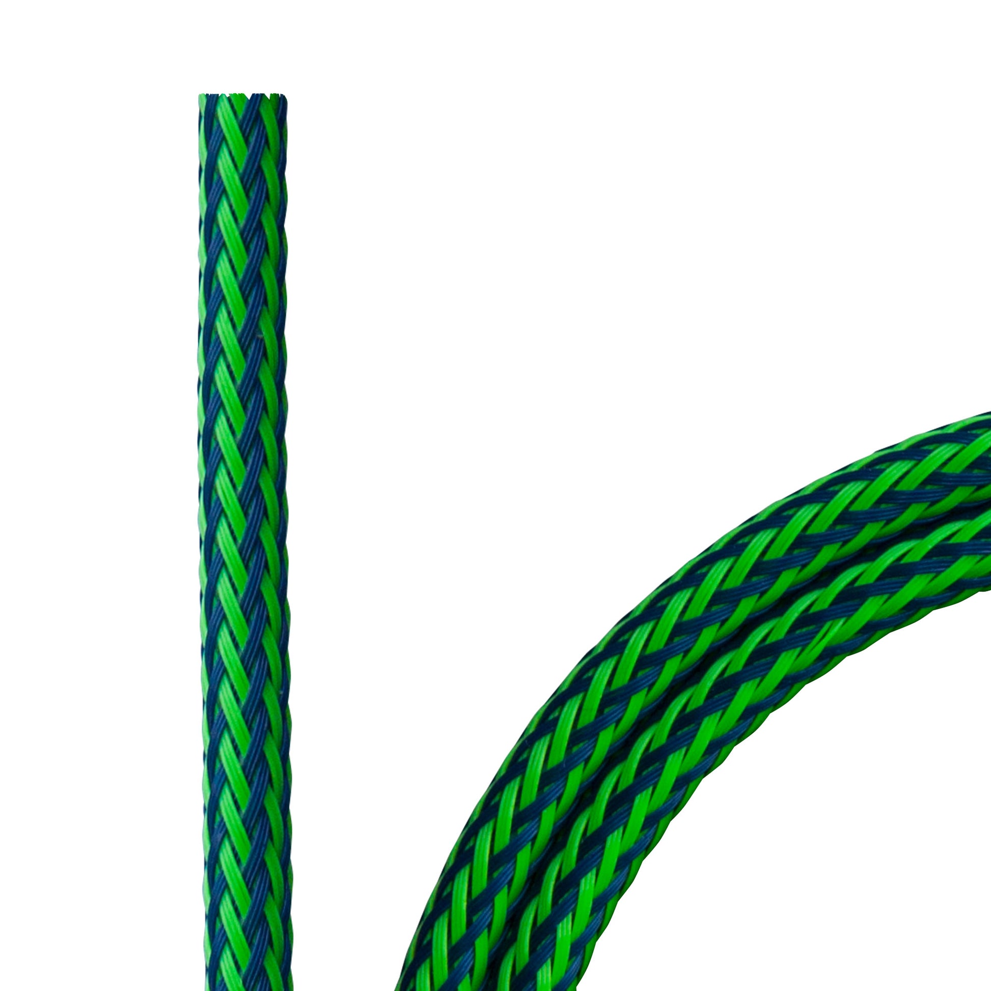 grün/blauer PET-Geflechtschlauch für Durchmesser 3 mm Kabel