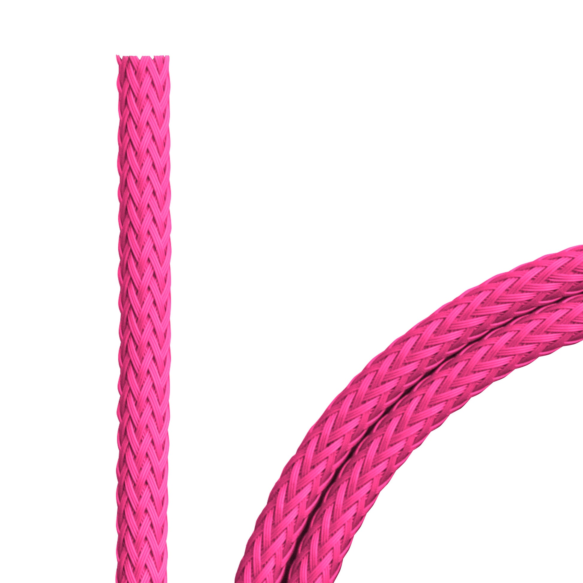 rosa (pink) PET-Flechtschlauch zur Verzierung von USB-Kabeln – sehr robust