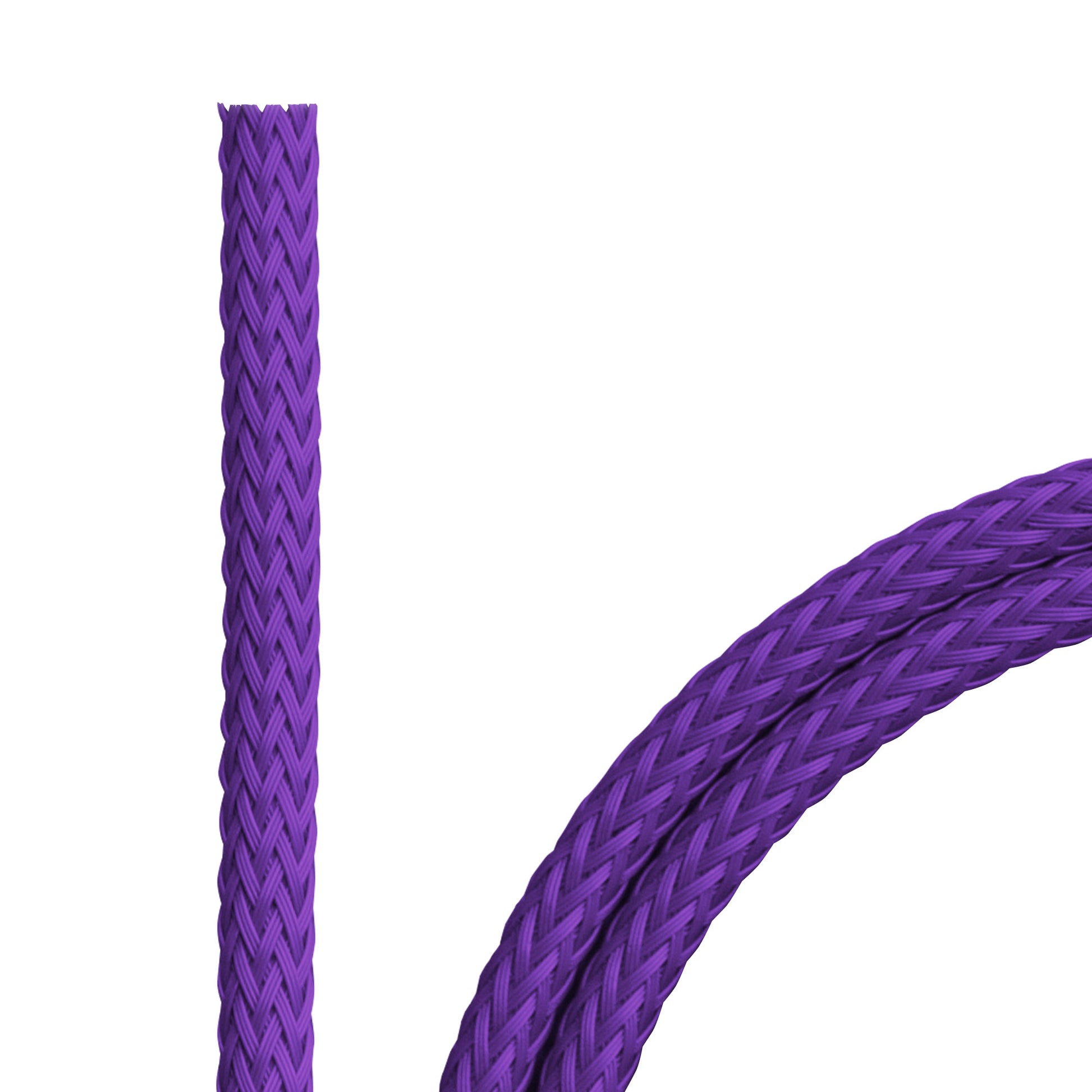 robuster PET-Flechtschlauch in der Farbe violett, geeignet für USB-Kabel