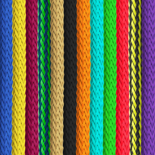 Selection of colourful PET braided sleeves for reinforcing USB cables